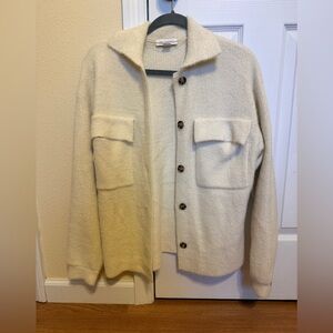 ✨Calligraphie Cream Faux Fur Button Down Cardigan